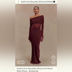 Meshki One Shoulder Burgundy Dress